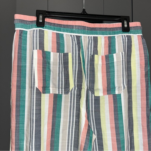 ANN TAYLOR LOFT EMORY HIGH RISE WIDE LEG CROPPED STRIPED PANTS - Picture 7 of 8